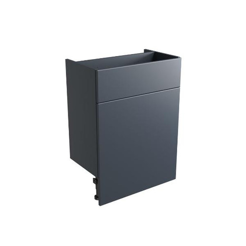 Distinct 600mm Standard Depth Slab Back To Wall Unit, Medium Grey