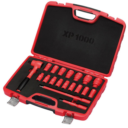 Xp1000 Vde Metric Socket Set, 1/2" Sq. Dr., 19 Piece