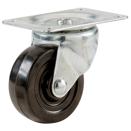 Castor, Black Rubber, Swivel Plate, 38mm