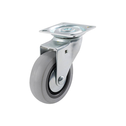 Castor, Grey TPR Swivel Plate, 75mm