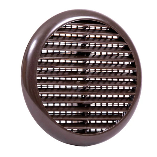 Round Vent with Flyscreen, Plastic, 135mm, Brown