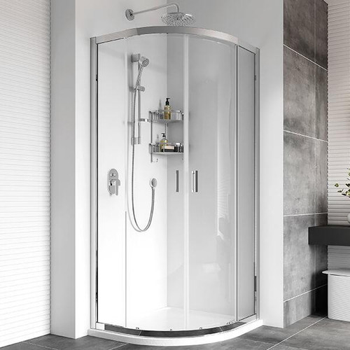 Haven8 1 Door Offset Quad, 800mm x 900mm x 1950mm, Silver