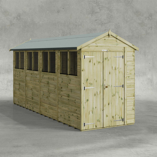 Powersheds Apex Double Door, 16 x 5 Premium