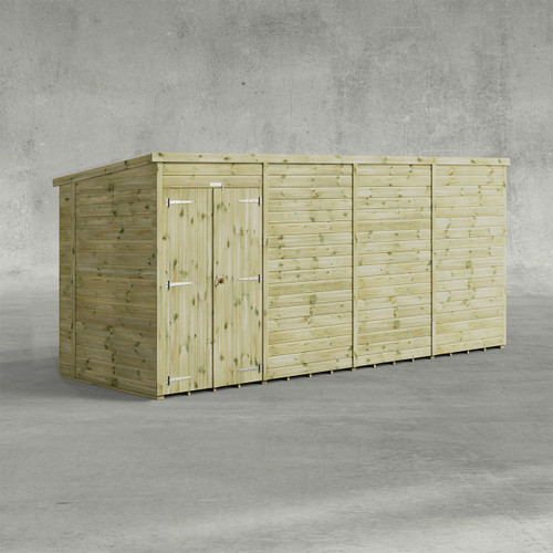 Premium Powersheds Pent Windowless Double Door, 16 x 5