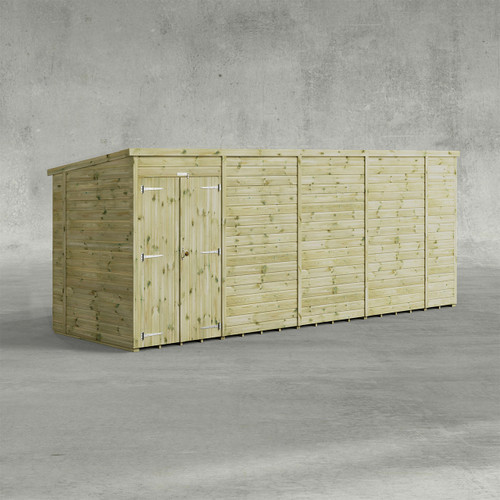 Powersheds Pent Windowless Double Door, 18 x 5