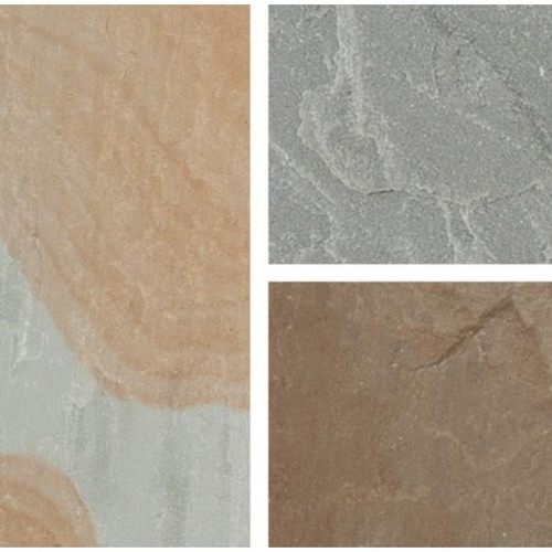 Bradstone Natural Stone Blended Paving Pack, 19.52m2, 18mm, Rustic Grey