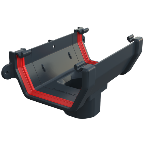 Freeflow Square Running Outlet, Anthracite Grey