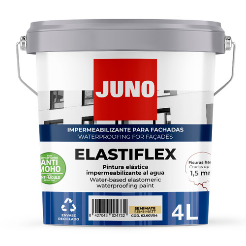 Juno Elastiflex Waterproofing Paint, Semi-Matt, 4l, White
