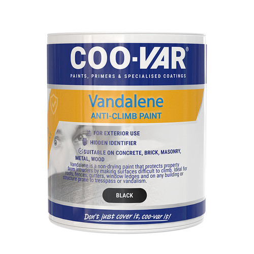 Coo-Var Vandalene Anti Climb Paint, Black Matt, 4kg