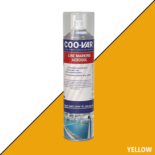 Coo-Var Road Line Marking Aerosol Paint, Matt, 750ml, Yellow