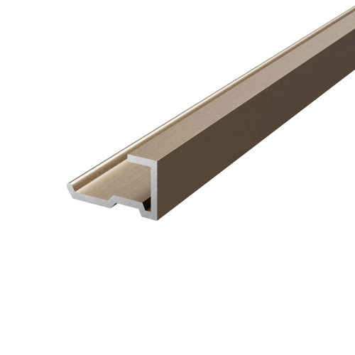 Wall Panel End Trim, Brushed Brass Aluminium, 2400mm x 17mm x 6mm