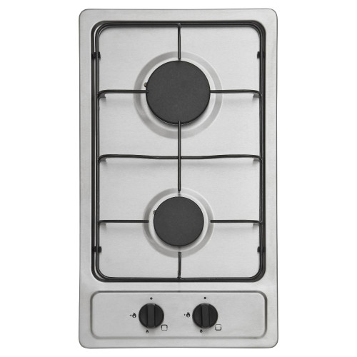 Matrix MXG030SS 2 Burner Gas Hob, Black Rotary Controls