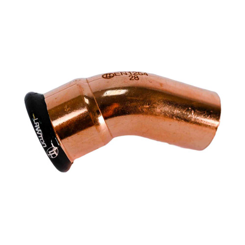 Press Fit Water Street Elbow, 15mm x 45 Degree, Copper