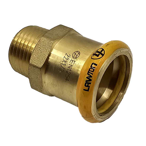 Brass Press Gas Male Adaptor, 22mm x 1/2"