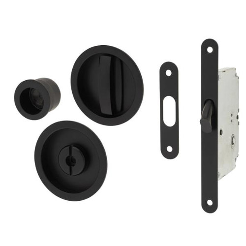 Eclisse Firenze Piano Round Privacy Lock, 35mm, Black Painted