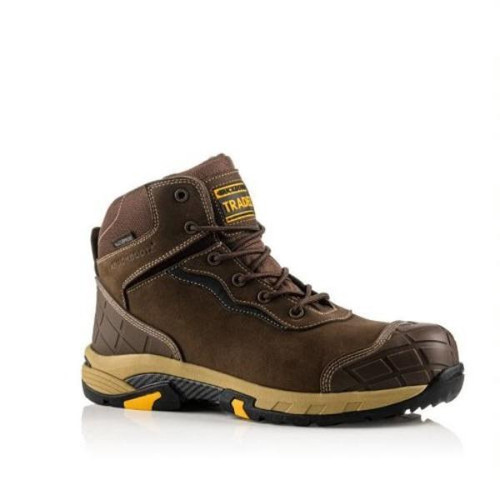 Buckbootz Blitz Safety Boot, Laced, Brown, Size 12
