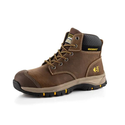 Buckbootz Wizardz Safety Laced Boot, Brown, Size 6