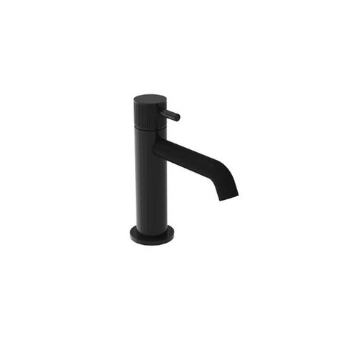 Saneux Cos Basin Mixer Kit with Fluted Handle, Satin Black
