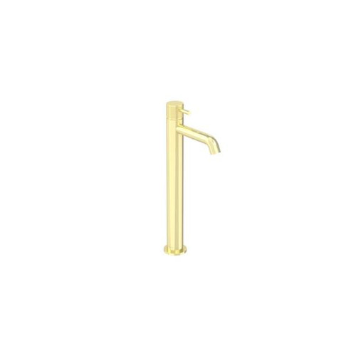 Saneux Cos Tall Basin Mixer Kit with Fluted Handle, Brushed Brass