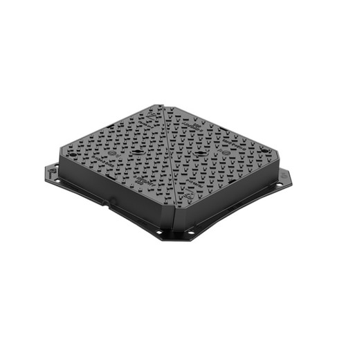 Manhole Cover, Ductile Iron, 600mm x 600mm x 100mm, Double Tri, KM D400, KD100