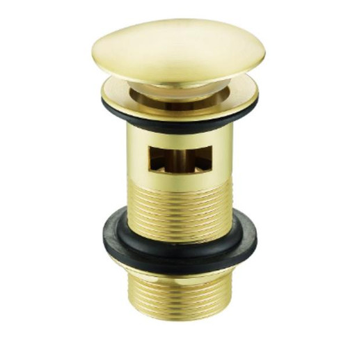 Brushed Brass Sprung Domed Slotted Basin Waste