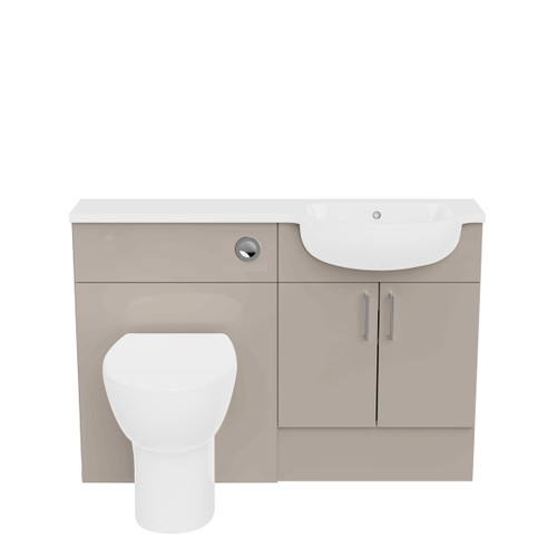 Dist Slab Door 1200mm Slim Unit Run RH Basin, Stone Grey