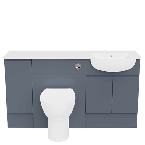 Dist JPull Door 1500mm STD Unit Run RH Basin Mdnght Grey