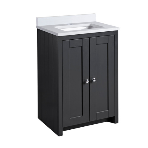 Chiltern 600mm FS 2 Dr Basin Unit, Matt Black