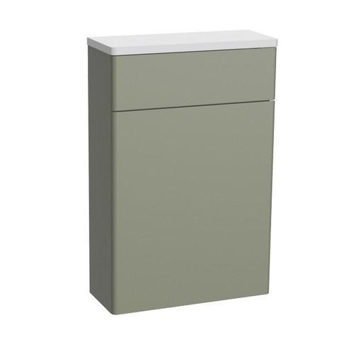 560mm Curved Front Back to Wall Unit, Aloe Green