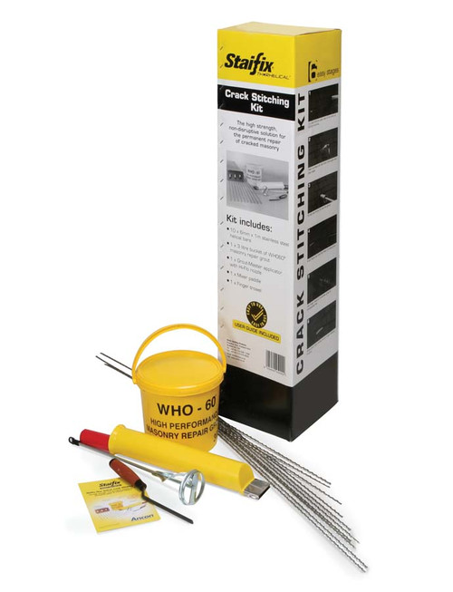 Ancon Staifix Thor Helical Crack Stitching Kit, Stainless Steel, 10 x 1 x 6 mm (6 Piece Kit)
