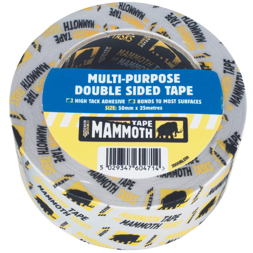 Everbuild Mammoth Multi Purpose Double Sided Tape, 50mm x 25m Roll