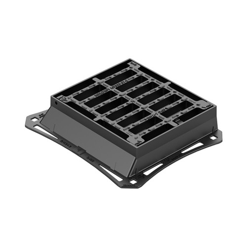 Gully Grate & Frame, 440mm x 380mm x 100mm, Straight Bar Hinged