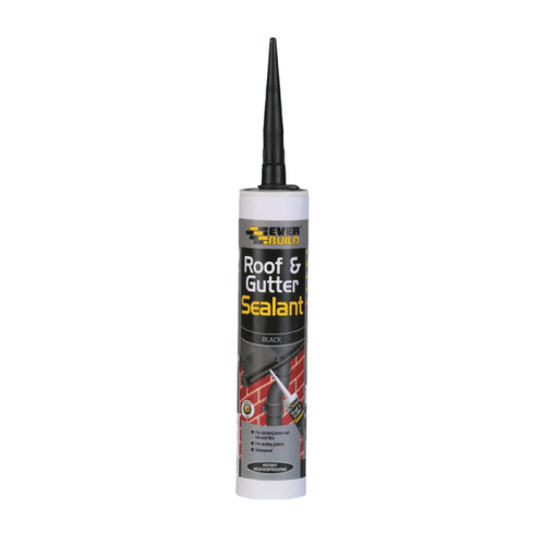 Everbuild Roof & Gutter Sealant, Black, 295ml