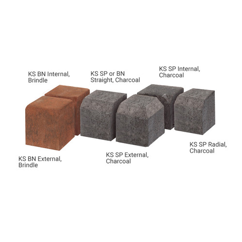 Stonemarket Pavekerb Type K-S Kerb SP Internal Corner Charcoal, 127 x 127 x 125mm