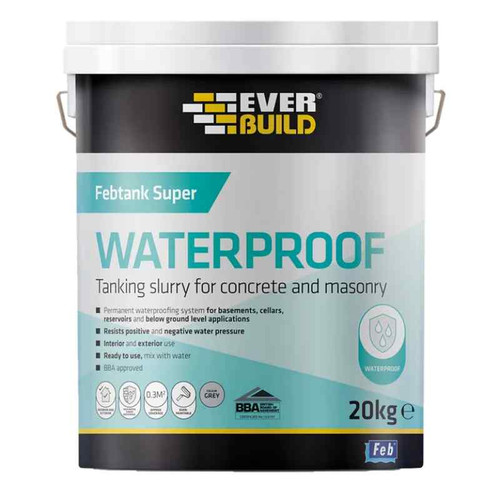Febtank Super Waterproof Coating, Grey, 20kg Bucket