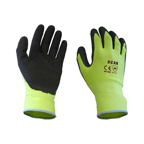Scan Yellow Foam Latex Coated Glove 13g Size 9 (Large)