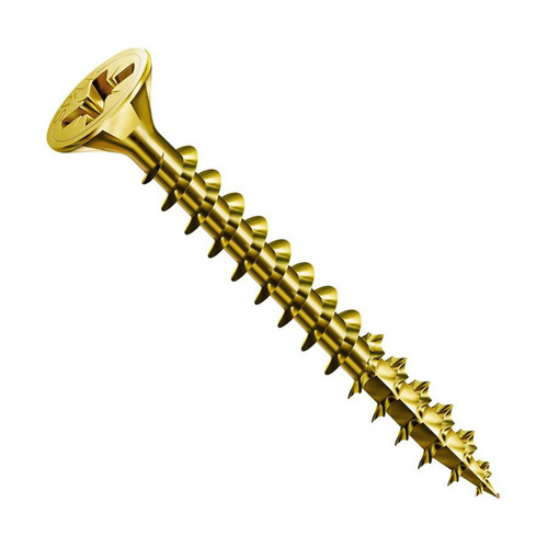 3.5mm x 30mm (6g x 1?) Spax Countersunk Pozi Wood Screws Yellow Passivated (Box of 200)