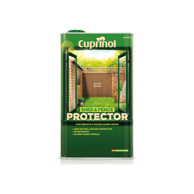 Further photograph of Cuprinol Shed & Fence Protector Acorn Brown 5L