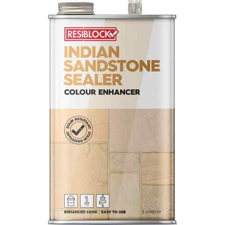 Photograph of Everbuild Resiblock Indian Sandstone Sealer, 5L, Natural Stone, 4 Units per Box