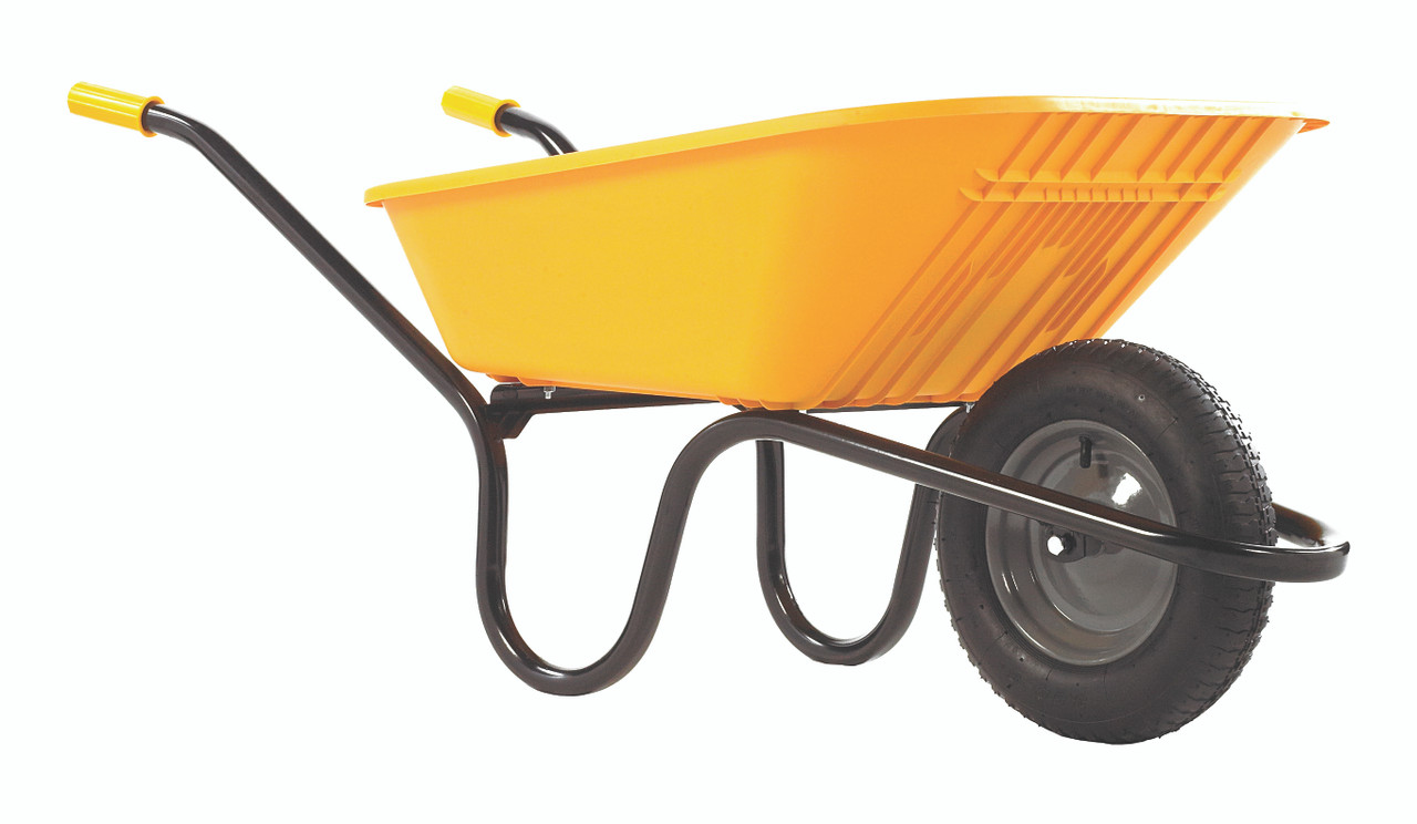 Photograph of Haemmerlin 5000 GO Wheelbarrow Yellow Pneumatic Tyre 90L