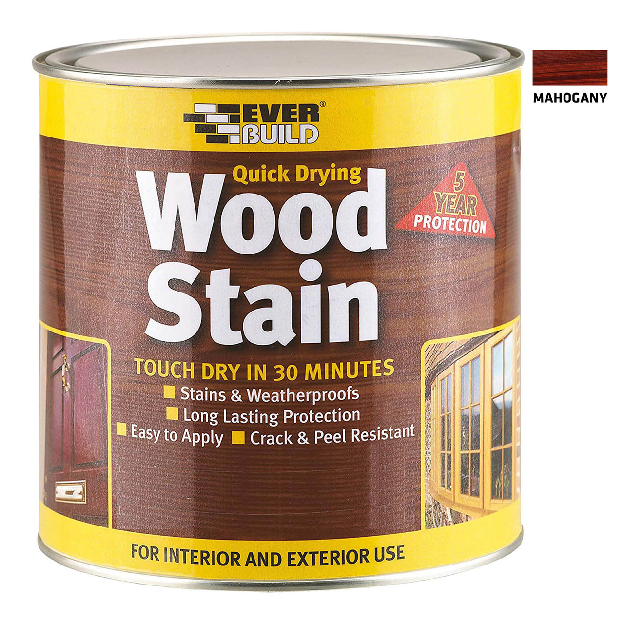 Photograph of Everbuild Woodstain Satin Mahogany 750ml