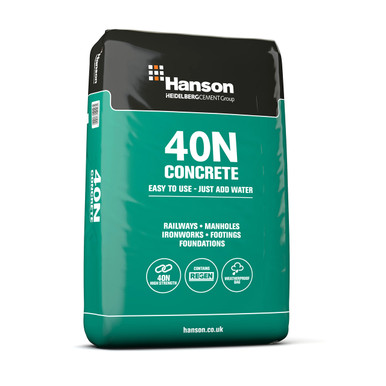Hanson 40N High Strength Concrete, Grey, 25kg