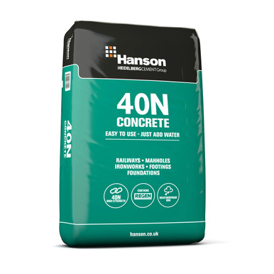 Further photograph of Hanson 40N High Strength Concrete, Grey, 25kg