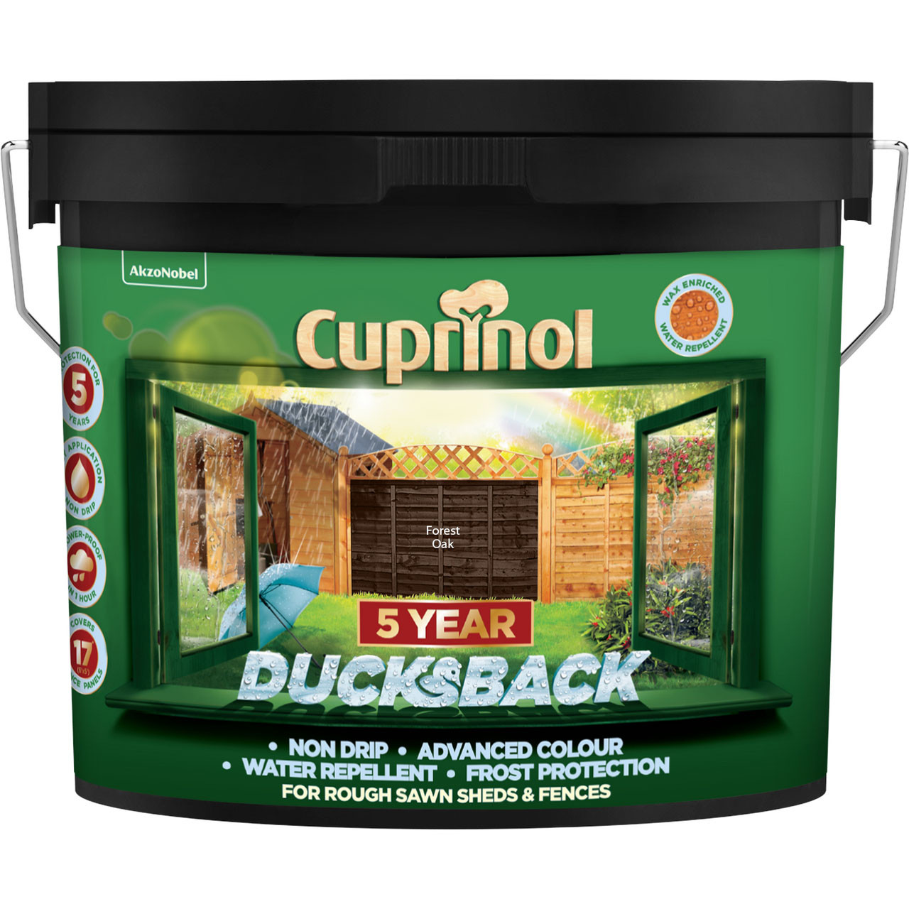 Photograph of Cuprinol CX 5 Year Ducksback Forest Oak 9L