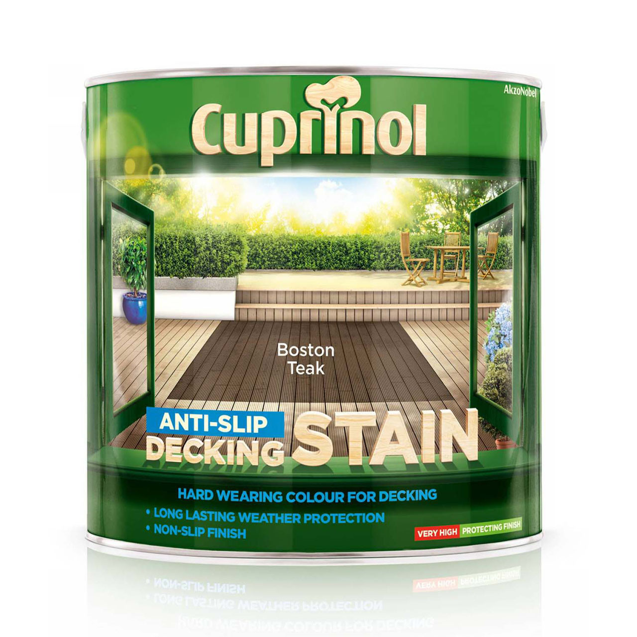 Photograph of Cuprinol CX Anti Slip Decking Stain Boston Teak 2.5L