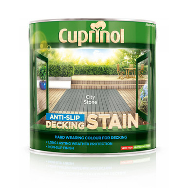 Cuprinol Anti-Slip Decking Stain Paint, City Stone, Matt Finish, 2.5L