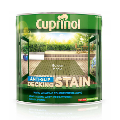 Cuprinol Anti-Slip Decking Stain Paint, Golden Maple, Matt Finish, 2.5L product image