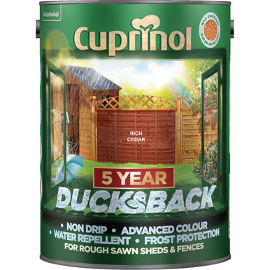 Further photograph of Cuprinol CX 5 Year Ducksback Rich Cedar 5L