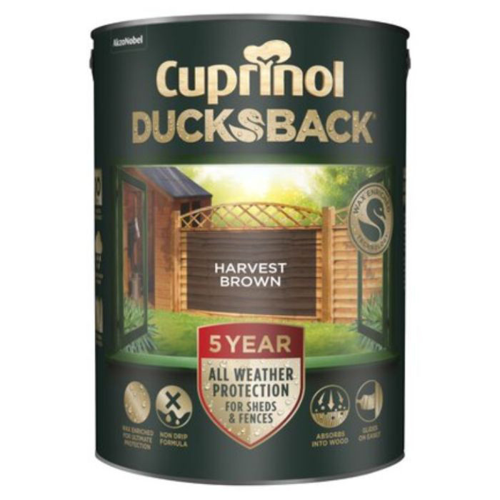 Photograph of Cuprinol 5 Year Ducksback Harvest Brown 5L