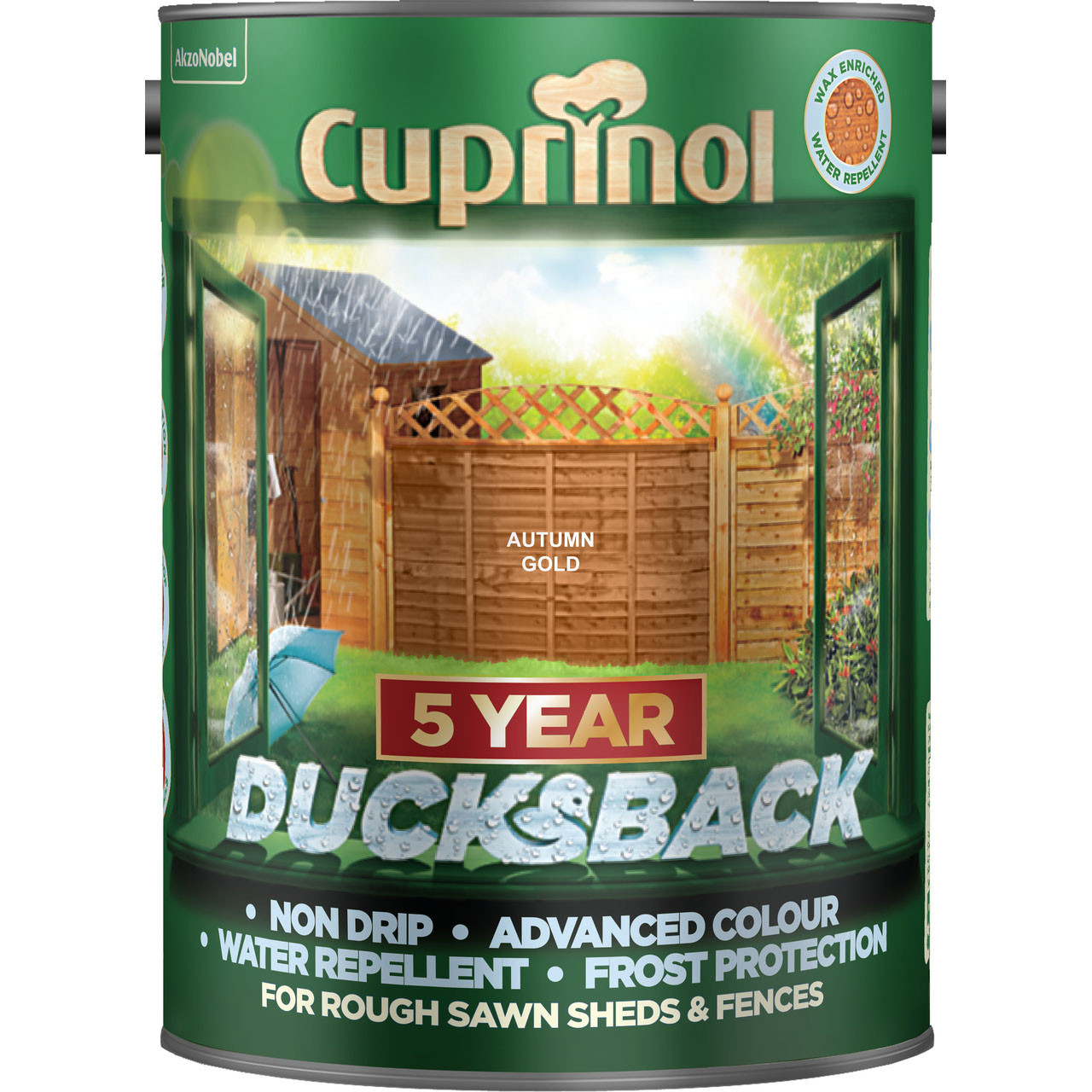 Photograph of Cuprinol CX 5 Year Ducksback Autumn Gold 5L